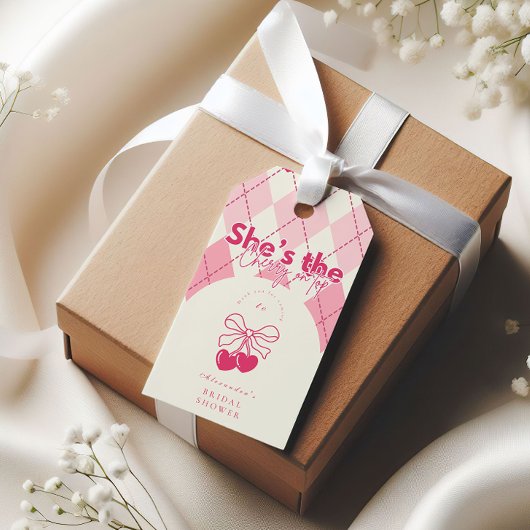 Cherry am oberen Brautparty Geschenkanhänger