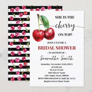 Cherry am oberen Brautparty Minimalistisch Einladung
