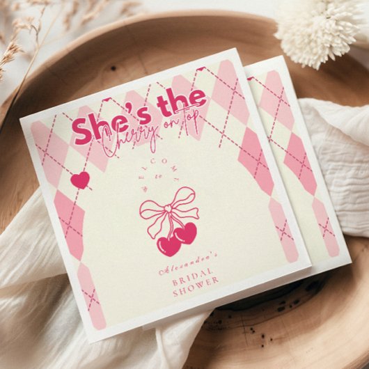 Cherry am oberen Brautparty Serviette