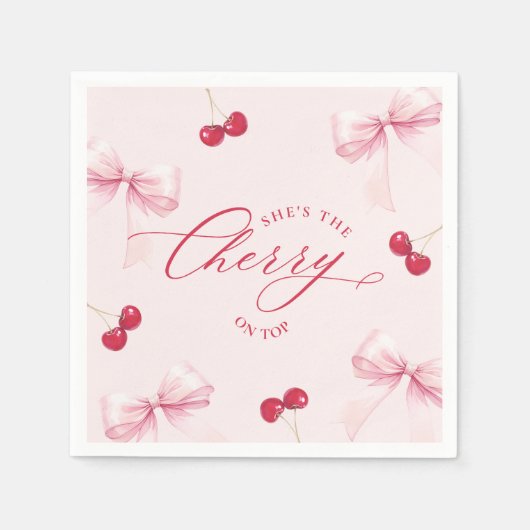 Cherry am oberen Brautparty Serviette (Vorderseite)