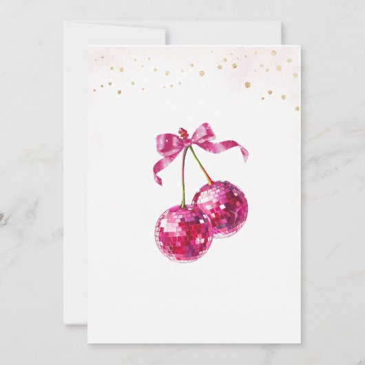 Cherry am oberen Glitzer Brautparty Einladung (Rückseite)