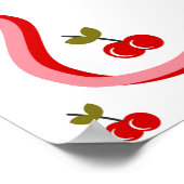 Cherry am oberen Retro Cherry Brautparty Willkomme Poster (Ecke)