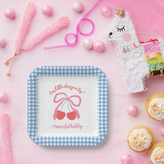 Cherry am Top Birthday Pappteller (Party)