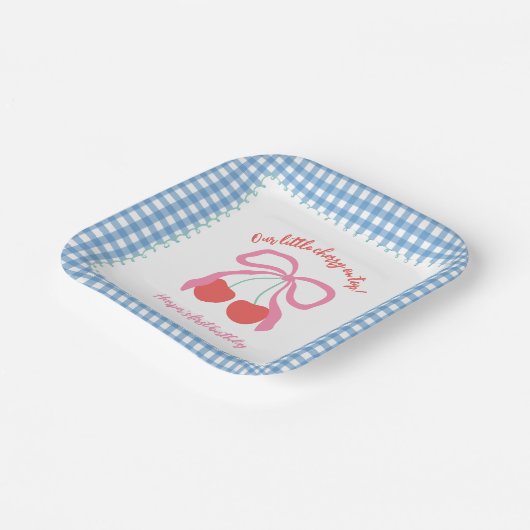 Cherry am Top Birthday Pappteller (Gewinkelt)