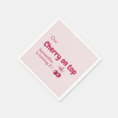 Cherry am Top Pink Geburtstag Serviette (Ecke)