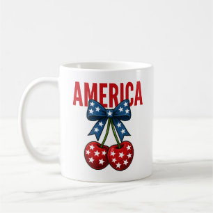 Cherry American Flag Coquette 4. Juli Kaffeetasse
