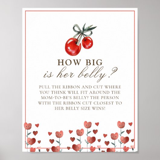 Cherry and Heart wie Big Bly Baby Shower Game Poster (Vorne)