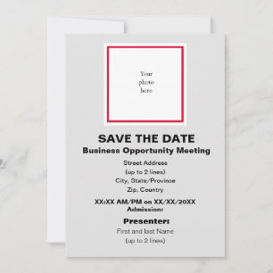 Cherry and Lt Gray Business Opportunity Meeting Save The Date