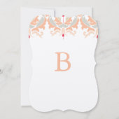 Cherry and Peach Damask Hochzeitseinladung Einladung (Rückseite)