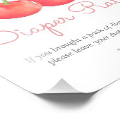 Cherry and Pink Ribbon Diaper Raffelposter Fotodruck (Ecke)