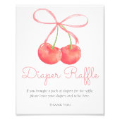 Cherry and Pink Ribbon Diaper Raffelposter Fotodruck (Vorne)