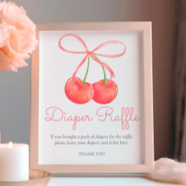 Cherry and Pink Ribbon Diaper Raffelposter Fotodruck