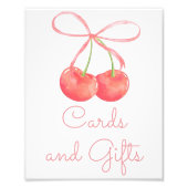 Cherry and Pink Ribbon Karten und Geschenkzeichen Fotodruck (Vorne)
