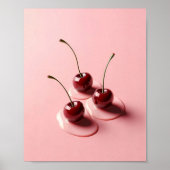 Cherry Art Print, Moderne rosa ästhetische Wand Poster (Vorne)