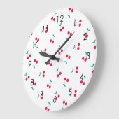 Cherry Ästhetik Cherries Muster White Große Wanduhr (Winkel)