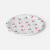 Cherry Ästhetik Cherries Muster White Pappteller (Schrägansicht)