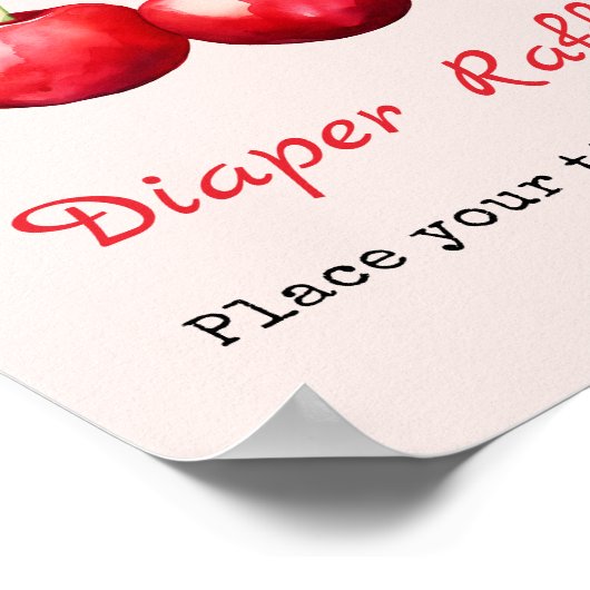 Cherry auf dem Baby Duwer Girl Diaper Raffle Poster (Ecke)