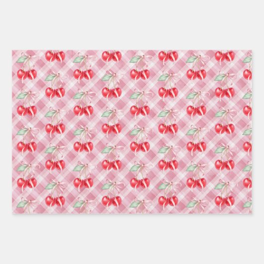 Cherry auf dem Coquette Baby Duschpapier Geschenkpapier Set (Vorderseite 2)