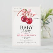 Cherry auf dem Coquette-Brautparty Einladung (Stehend Vorderseite)