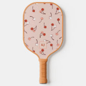 Cherry auf dem Mit Monogramm Paddel Pickleball Schläger (Vorderseite)