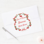 Cherry auf dem oberen Bändchen-Coquette-Brautparty Runder Aufkleber (Umschlag)