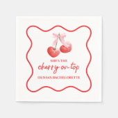 Cherry auf dem rosa Bow Bachelorette Serviette (Vorderseite)