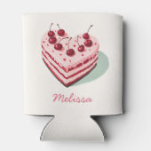 Cherry auf dem rosafarbenen Brautparty Dosenkühler (Rückseite)