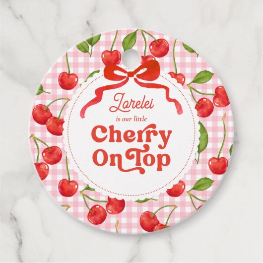 Cherry auf dem Top-Favor-Tag Geschenkanhänger (Vorderseite)