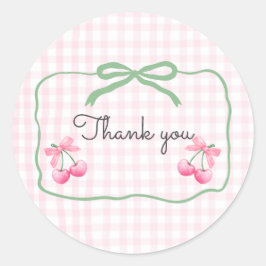 Cherry auf dem Top First Birthday Round Aufkleber