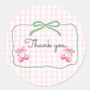 Cherry auf dem Top First Birthday Round Aufkleber