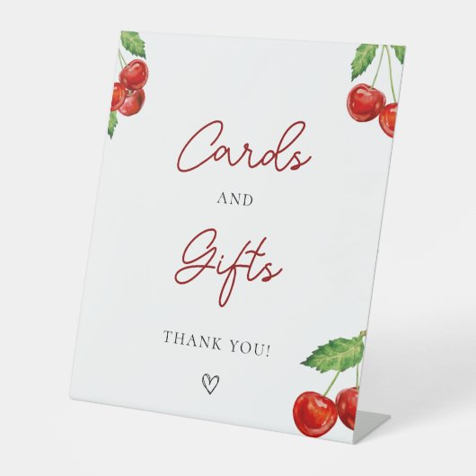 Cherry auf den oberen Baby-Duschkarten und Geschen Sockelschild (Vorderseite)