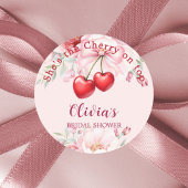 Cherry auf den rosa Bogen Brautparty Runder Aufkleber