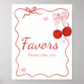 Cherry auf den Top Pink Bow Baby Duwer Favoriten Poster (Vorne)
