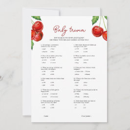Cherry auf der Baby Trivia Baby Shower Game Card Feiertagskarte