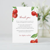 Cherry auf der Babydusche Dankeskarte (Stehend Vorderseite)