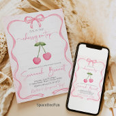 Cherry auf der Babydusche Einladung