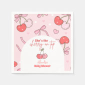 Cherry auf der Babydusche Serviette (Vorderseite)