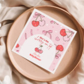 Cherry auf der Babydusche Serviette