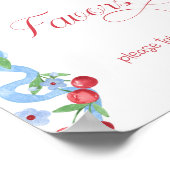 Cherry auf der Blue Bow Favorits Baby Dusche Poster (Ecke)