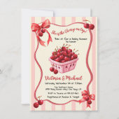 Cherry auf der Bow Baby Dusche Einladung (Vorderseite)