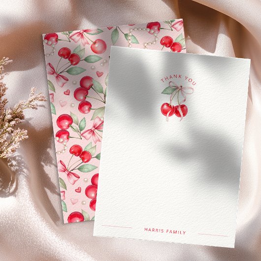 Cherry auf der Coquette Baby Dusche Danke Karte