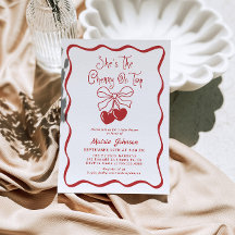 Cherry auf der Coquette Babydusche Einladung