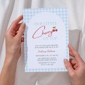 Cherry auf der hochmodernen Babydusche Einladung