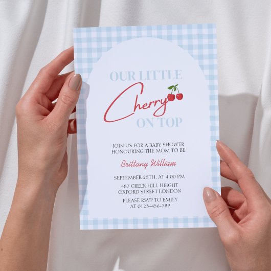 Cherry auf der hochmodernen Babydusche Einladung