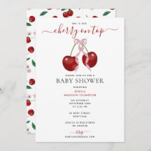 Cherry auf der neuesten Babydusche Pink Bow Girl