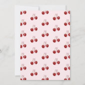 Cherry auf der neuesten Babydusche Pink Bow Girl Einladung (Rückseite)