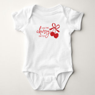 Cherry auf der Niedlichen Bow Hand Drawn Baby Girl Strampler