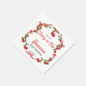 Cherry auf der oberen Band Coquette Babydusche Serviette (Ecke)