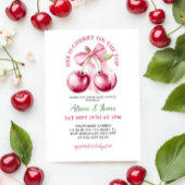 Cherry auf der oberen Bow Baby Dusche Einladung