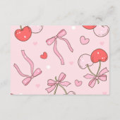 Cherry auf der oberen Diapper Raffle Begleitkarte (Rückseite)